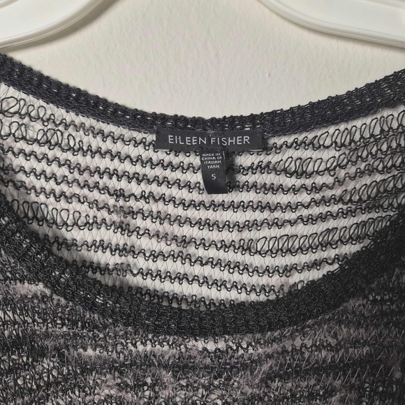 Eileen Fisher Gray Italian Yarn Wired Knit Hi Low Whimsigoth Witchy Gothic Top S - Picture 7 of 9